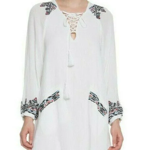 English Factory | Dresses | English Factory White Dress Embroidered Trim Tie Front Sizes L Xs | Poshmark English Factory | Dresses | English Factory White Dress Embroidered Trim Tie Front Sizes L Xs | Poshmark
